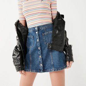 Blue denim skirt